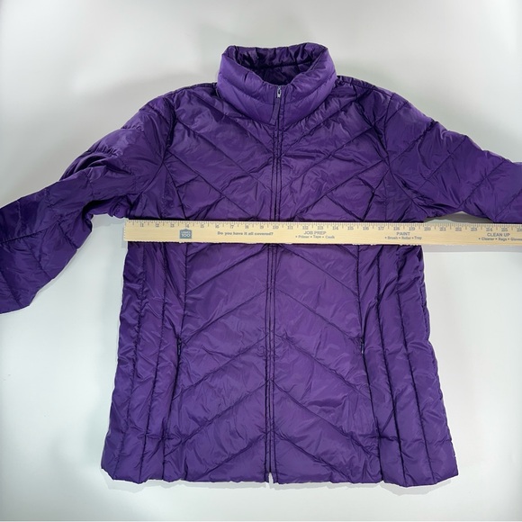 Talbots down puffer jacket womens purple quilted size X / XL - Picture 9 of 10